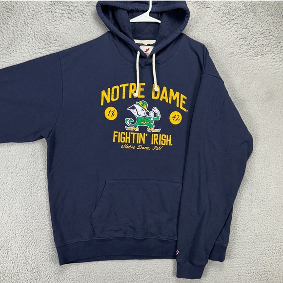 League Other - Notre Dame Fighting Irish Mens Hoodie Sweatshirt 2XL Blue Drawstring Logo League